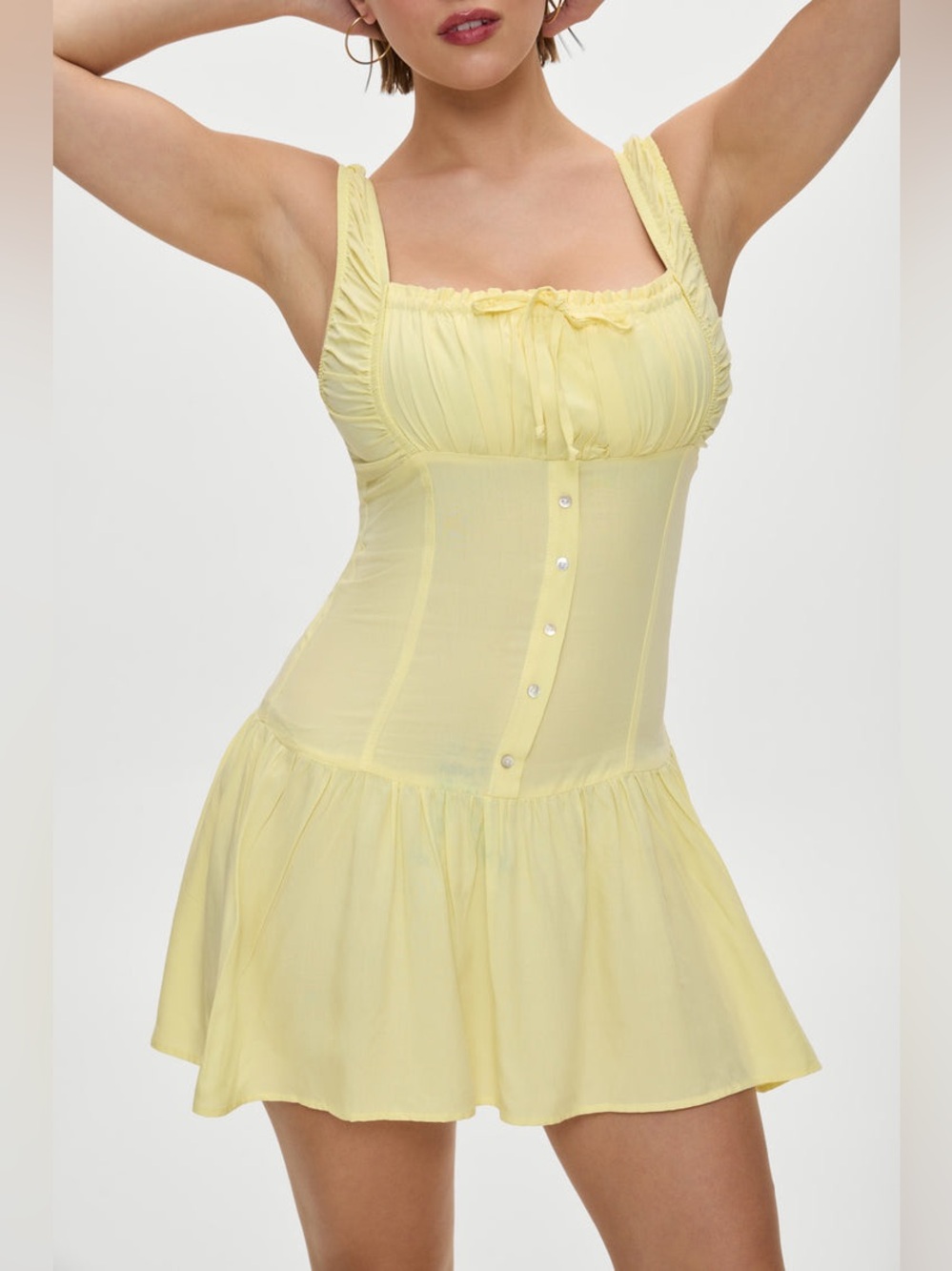 Frankie’s bikinis Christa Mini Dress in Yellow - Size L